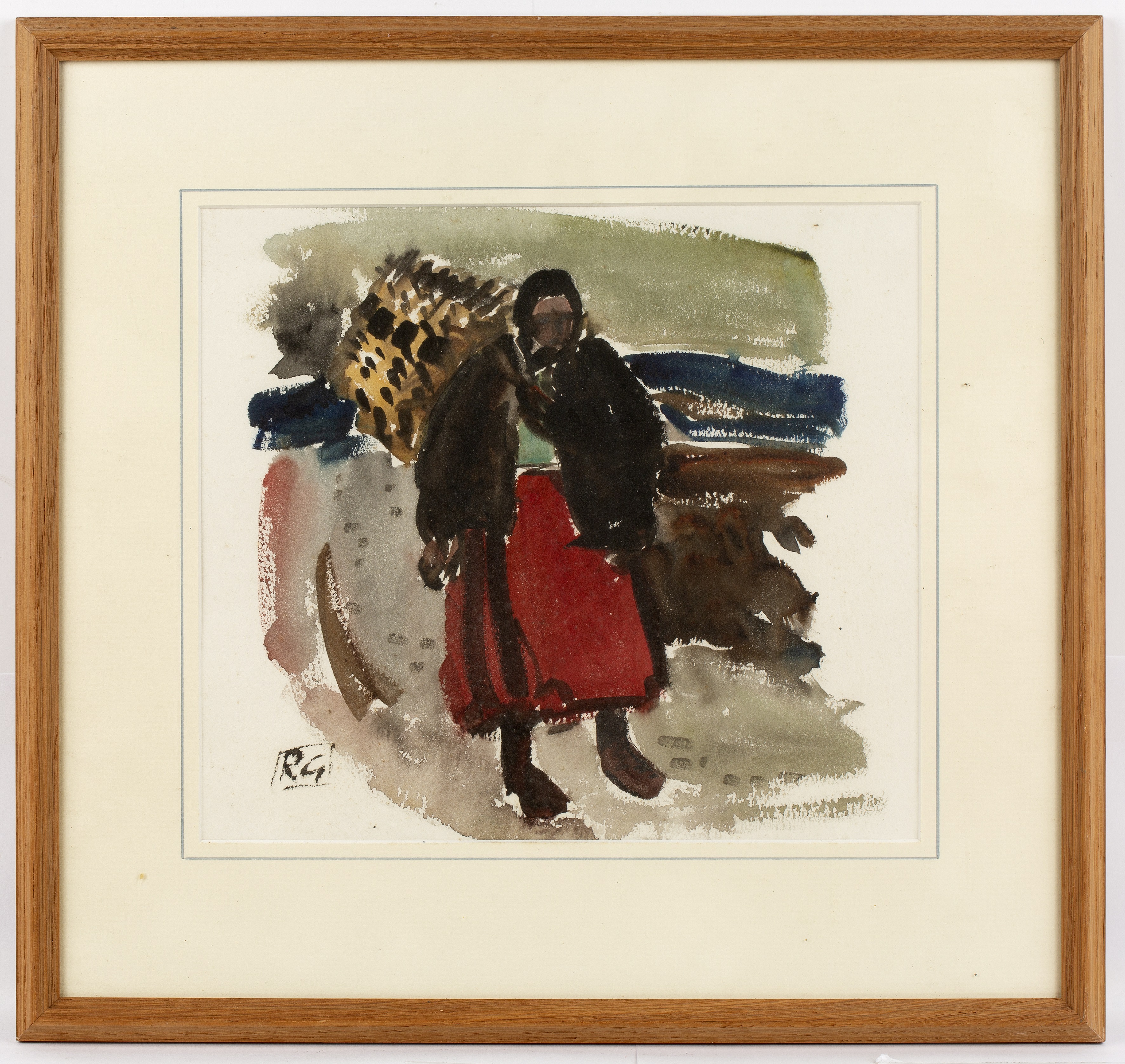 Reginald William 'Reg' Gammon (1894-1997) 'Potato picker', watercolour, signed lower left, 23cm x - Image 2 of 3