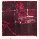 Annette H**** (Contemporary) 'Red abstract', monoprint, signed and dated 2004 in pencil lower right,