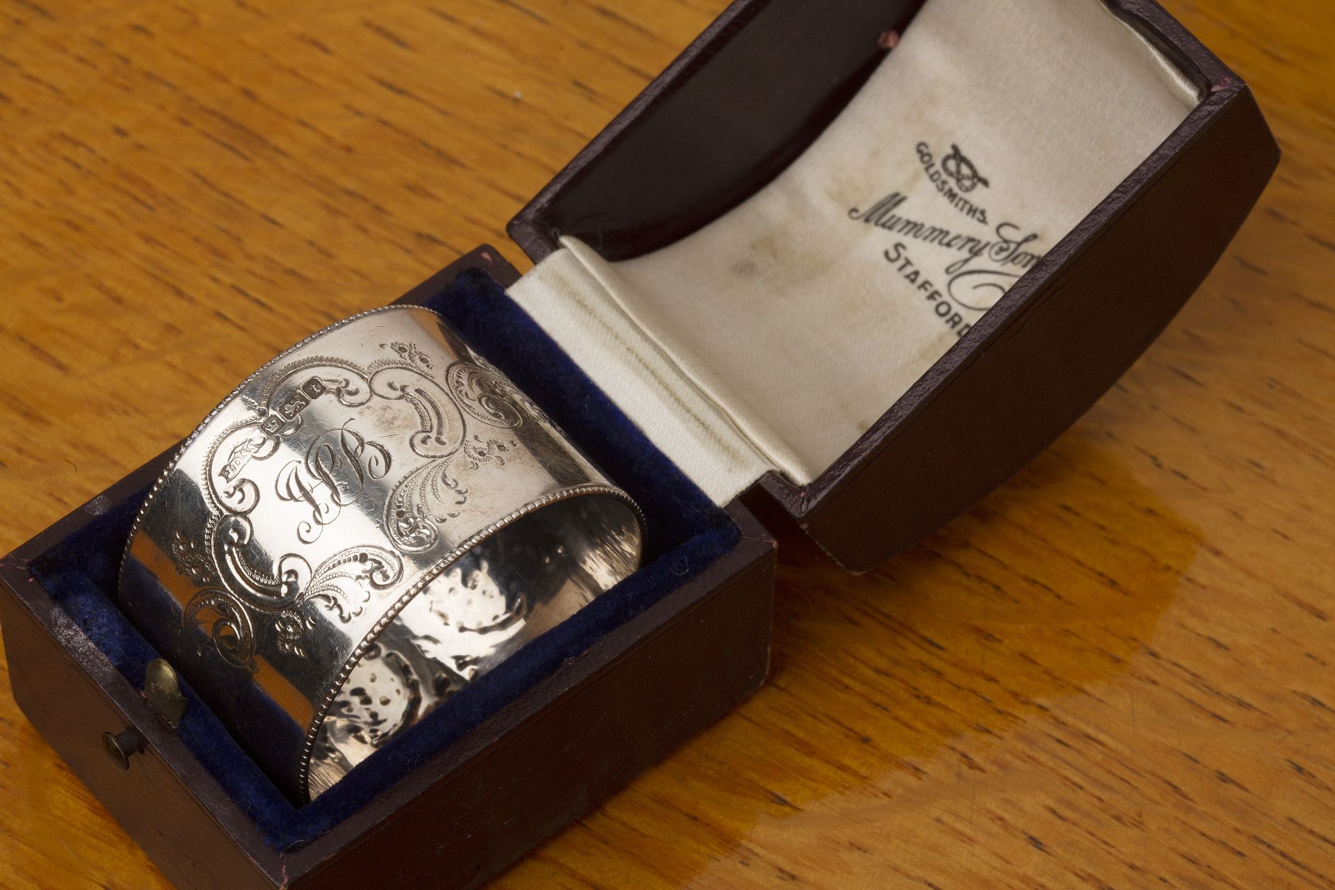 Group of various silver to include: four 18th Century silver berry spoons, various napkin rings, - Image 2 of 12