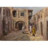 20th Century Continental School 'Arab street scene', oil on canvas, signed indistinctly lower