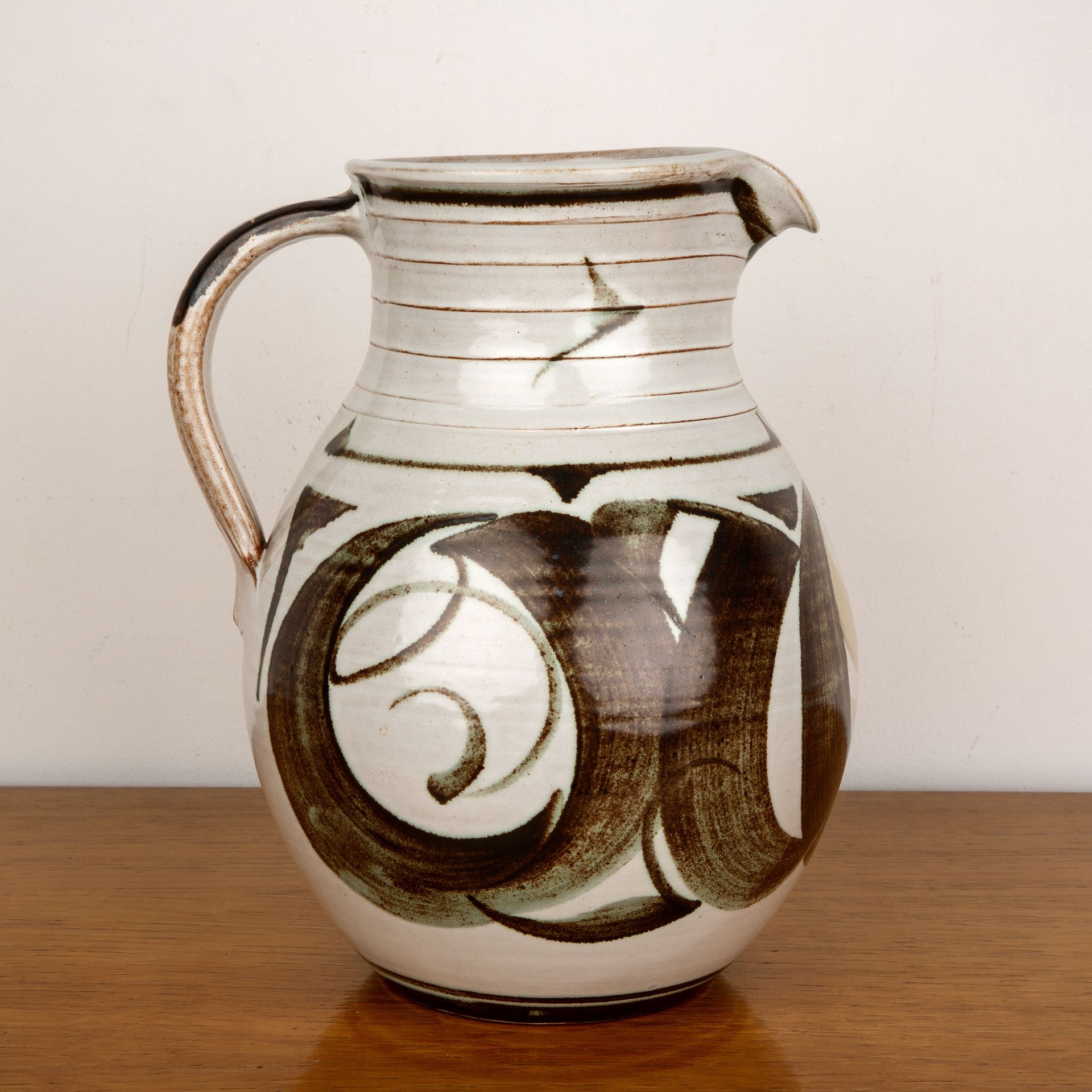 Edgar Campden (b.1961) at Aldermaston Pottery large studio pottery jug, decorated abstract motifs, - Image 3 of 4