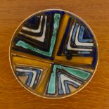 Poole Pottery 'Delphis' range dish, decorated with abstract design, mark number 47, 26.5cm wide