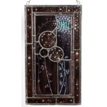 Contemporary stained and etched glass panel, decorated with dandelions, unsigned, 32cm wide