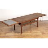 Trioh Mobler of Denmark teak, metamorphic extending coffee table, marked to the underside, 104.5cm