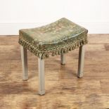 George VI Coronation stool 1937, obscured stamp underneath, has been painted and recovered with