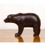 Treen wooden bear with carved details, unsigned, 17cm wide x 11cm high Overall signs of display