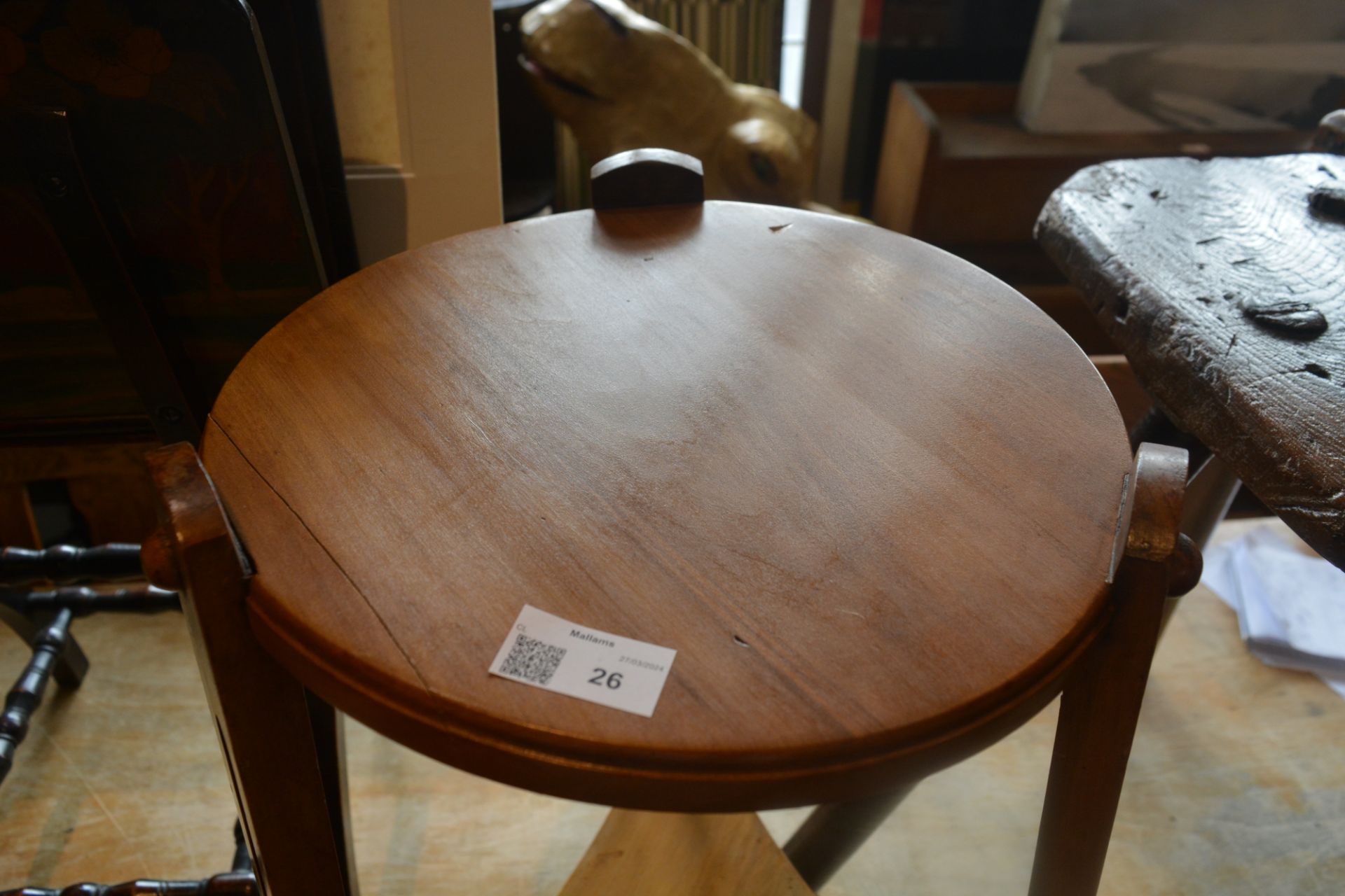 In the manner of Liberty & Co Arts and Crafts, small table or stand, on tapering legs, unmarked, - Image 9 of 10