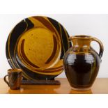 Victoria Eden (b.1950) and Micheal Eden (b.1955) large slipware charger, with trailed and