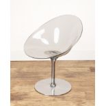 Philippe Starck (b.1949) for Kartell 'Eros' swivel chair, perspex on aluminium base, with etched
