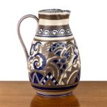 Designed by Truda Carter (1890-1958) for Poole Pottery large pottery jug, decorated with grey, brown