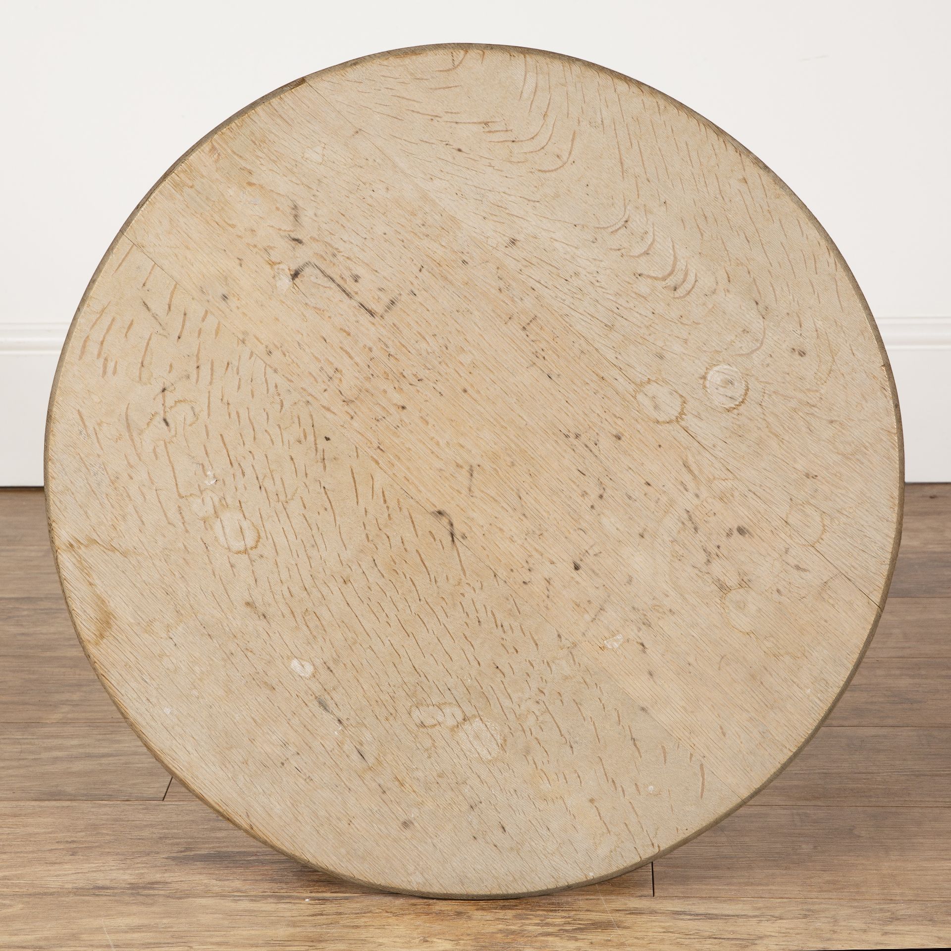 Heals limed oak, occasional or side table, with circular top, unmarked, 57cm wide x 58cm high - Image 5 of 5