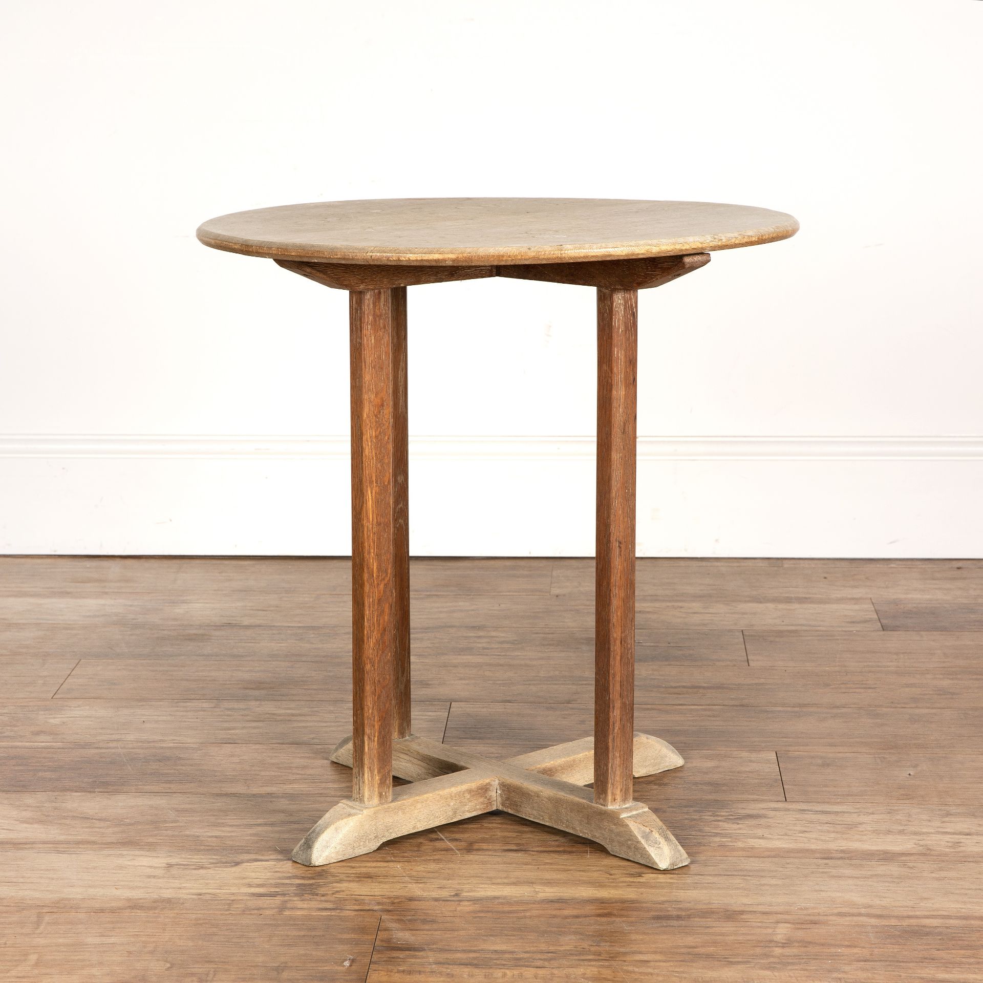 Heals limed oak, occasional or side table, with circular top, unmarked, 57cm wide x 58cm high - Image 3 of 5