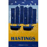 Edward Pond (1929-2012) 'Hastings', Network South East advertising poster, unframed, 102cm x 64cm