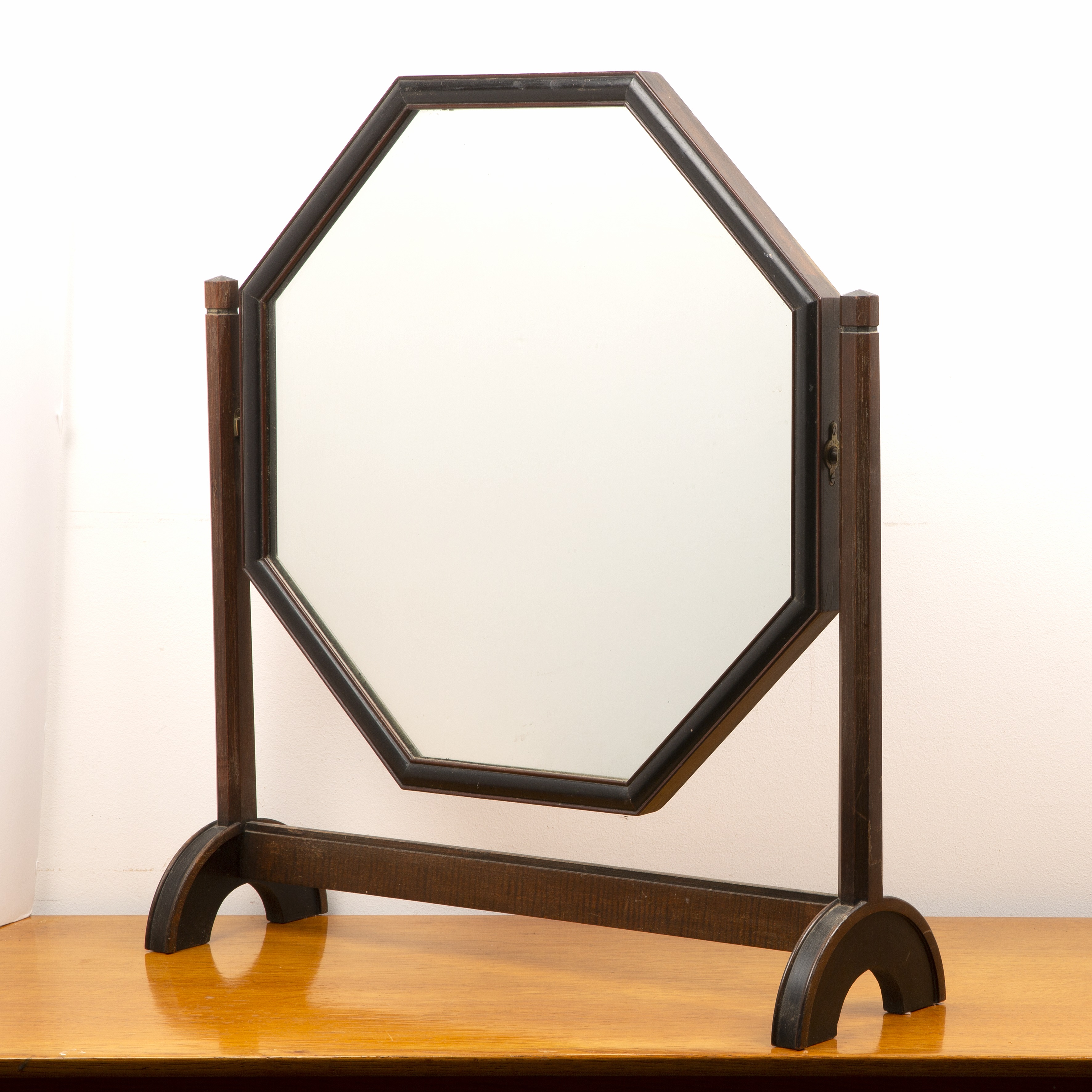 Attributed to Heals oak, octagonal dressing table mirror, possibly from the '786' bedroom suite, - Image 3 of 4