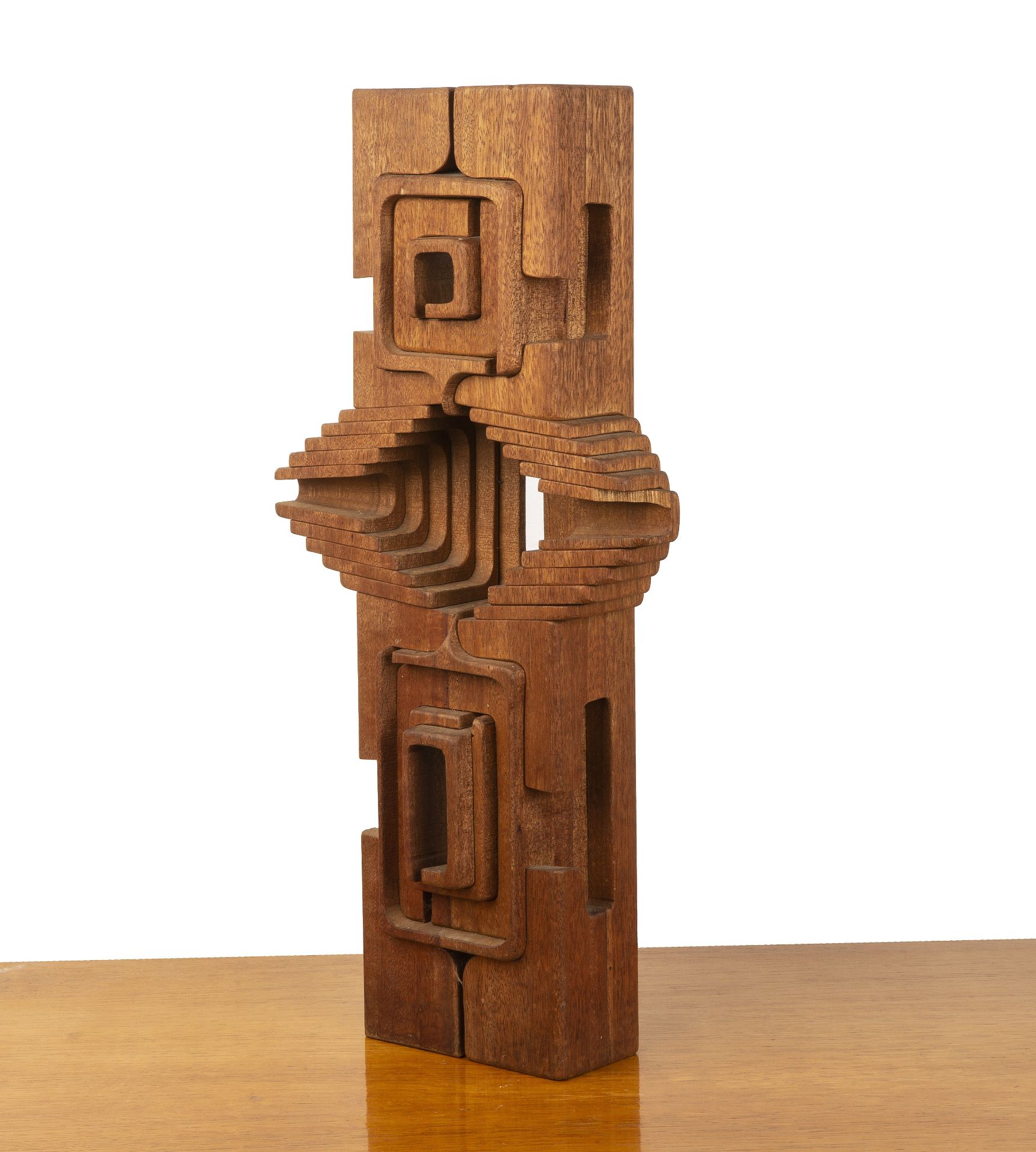 Brian Willsher (1930-2010) 'Untitled', carved wooden sculpture, faintly signed to the base, 53.3cm - Image 3 of 5