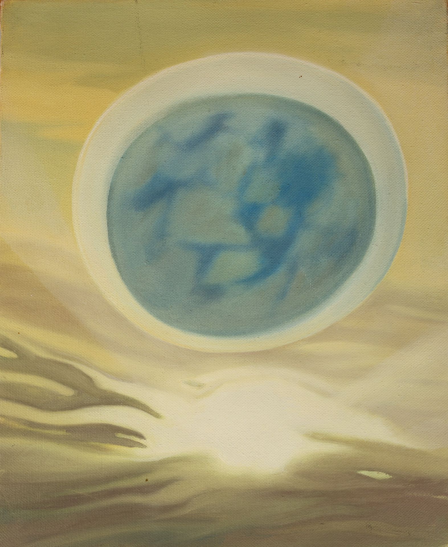 20th/21st Century School 'Untitled: UFO in flight, blue pink sky', oil on canvas, unsigned, 32cm x - Image 3 of 4