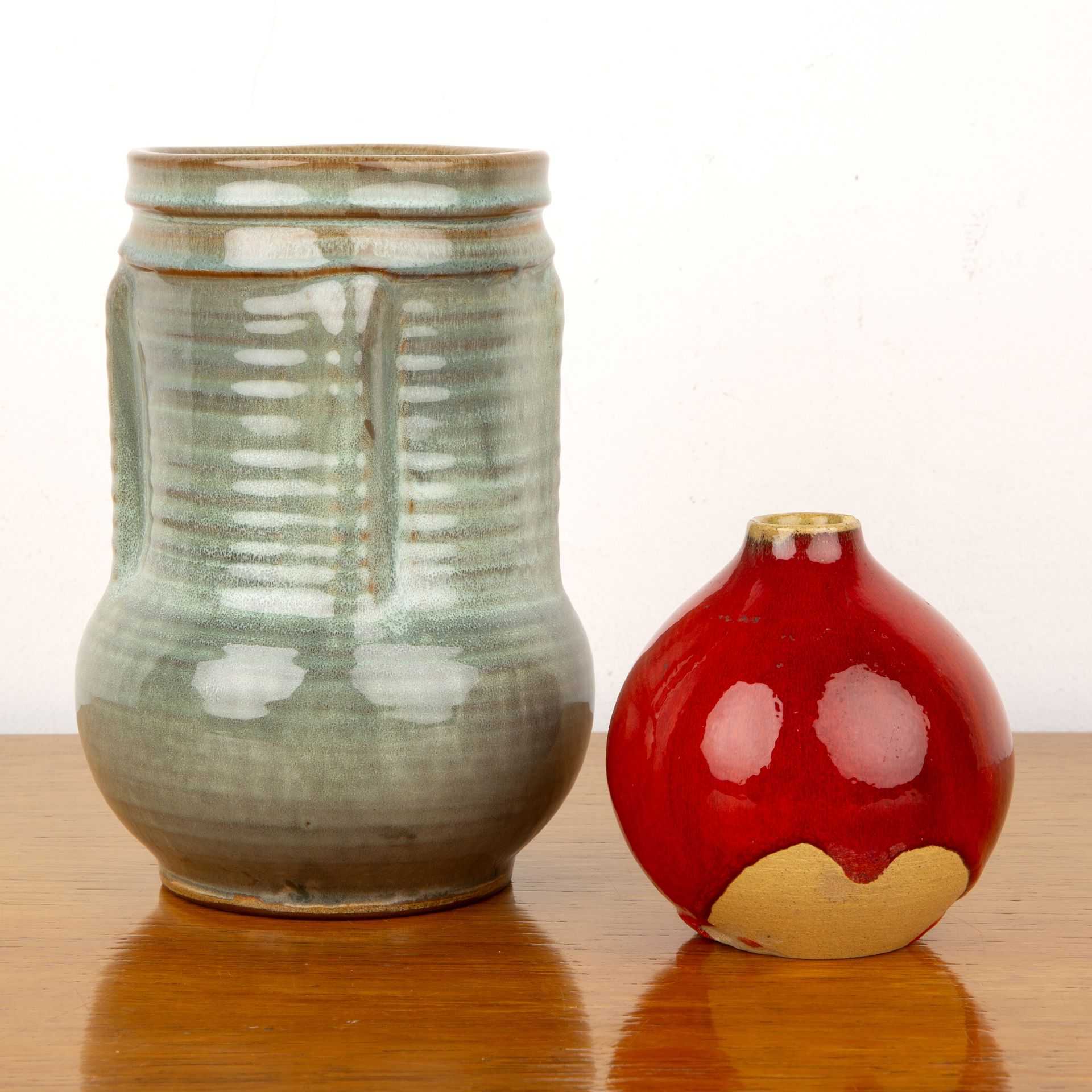 Guy Sydenham (1916-2005) for Poole Pottery small bud vase with bright red glaze, impressed marks - Image 2 of 13