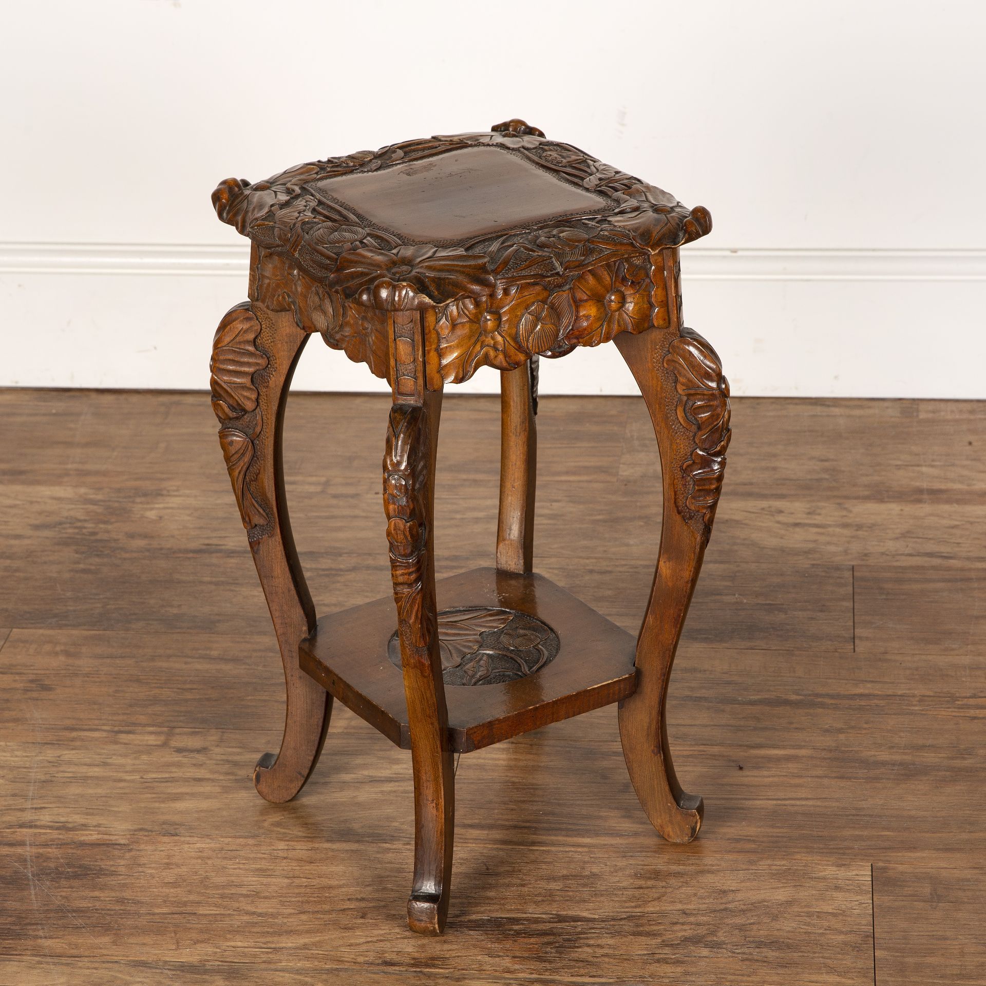 Liberty & Co 'Japanese' table, stained wood, numbered '560' to the underside, 56cm high overall x - Bild 2 aus 8
