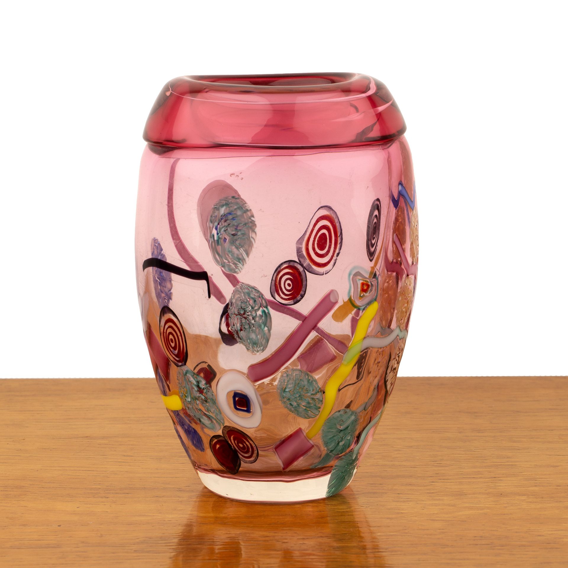Possibly Schiavon or Signoretto for Murano Glass studio glass vase, decorated with scattered - Image 2 of 3