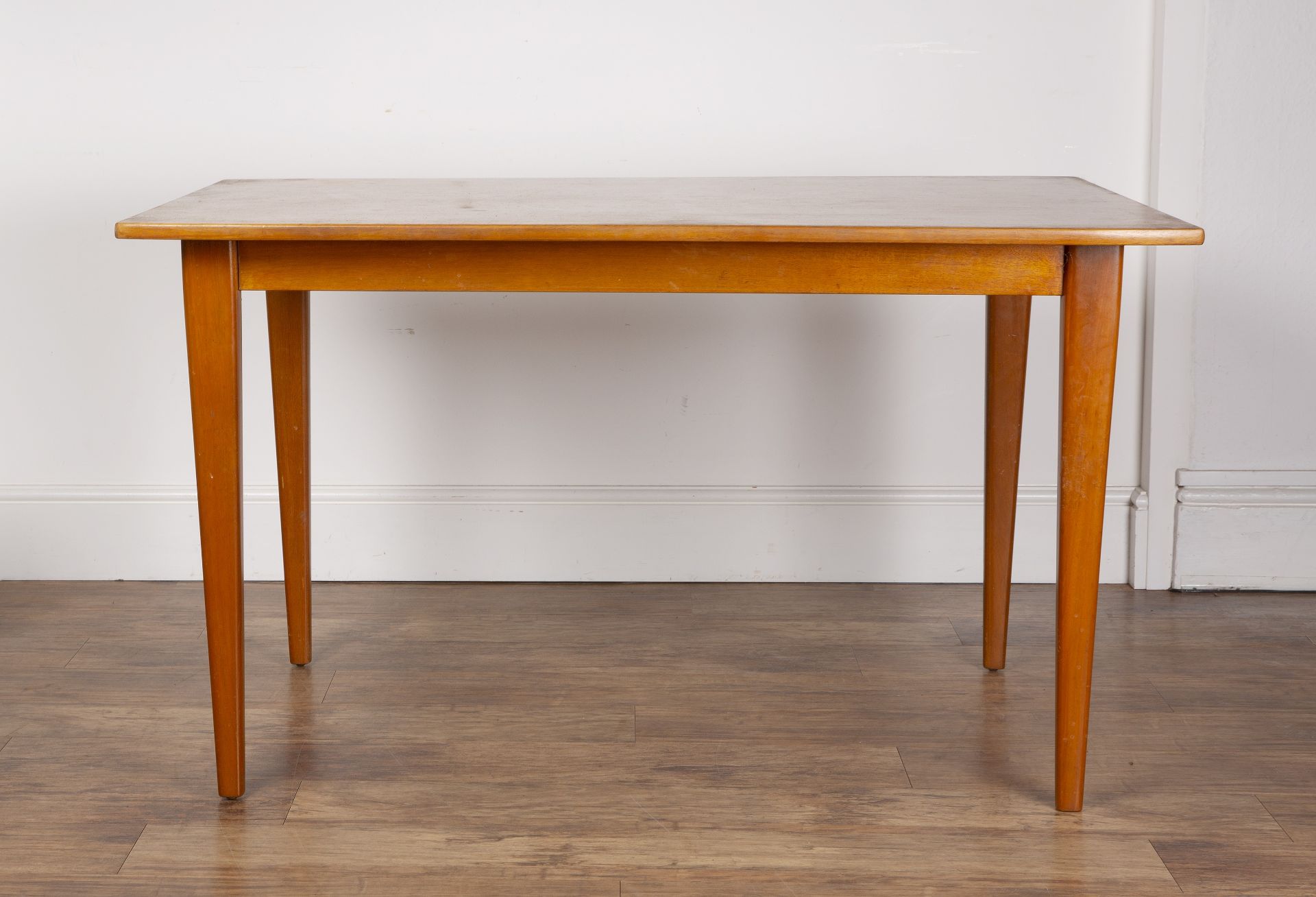 Gordon Russell of Broadway teak dining table and set of four chairs, the table with an applied label - Image 3 of 7
