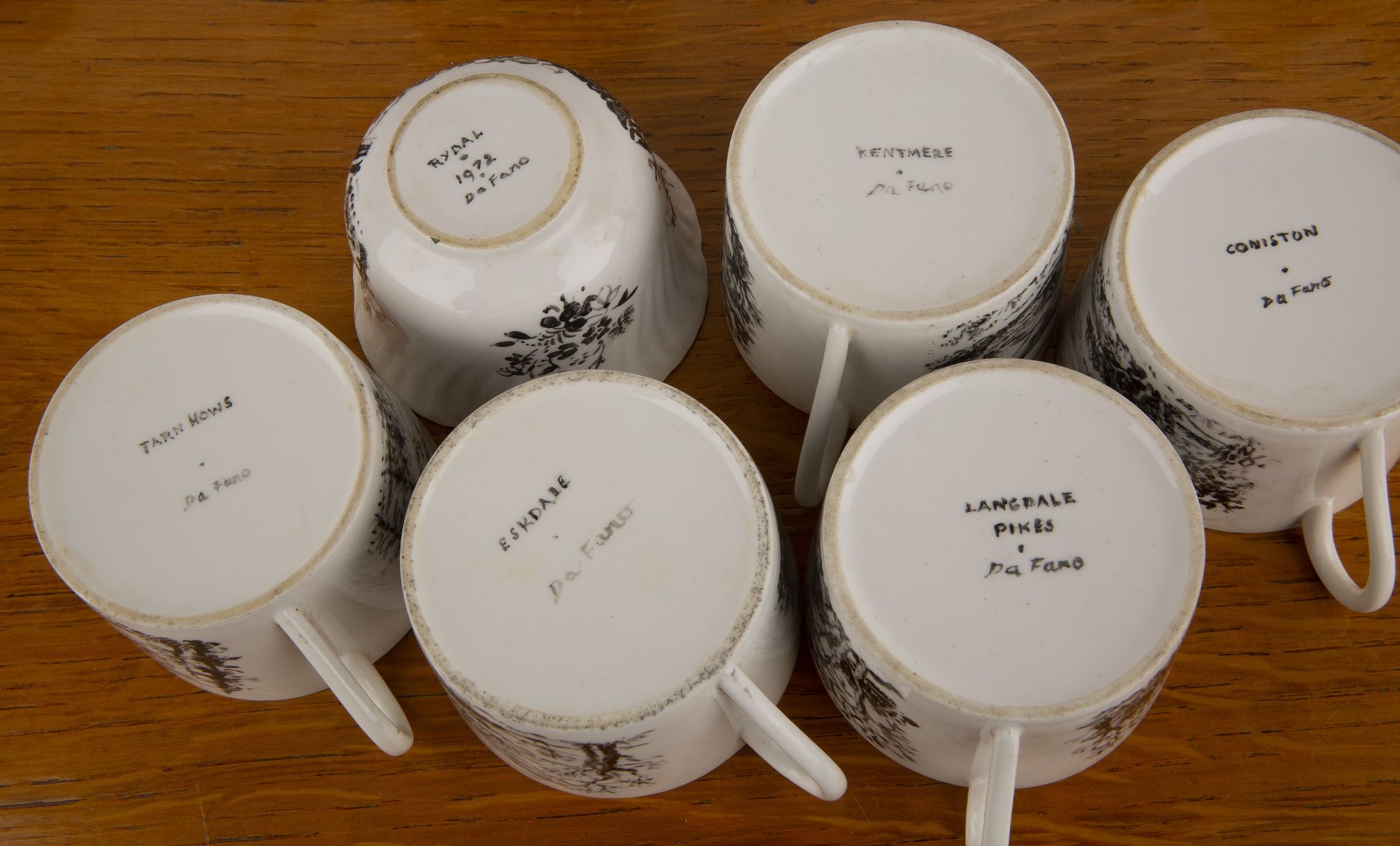 Judith da Fano (1919–2000) Victorian style tea set, with handpainted decoration of various - Image 5 of 6