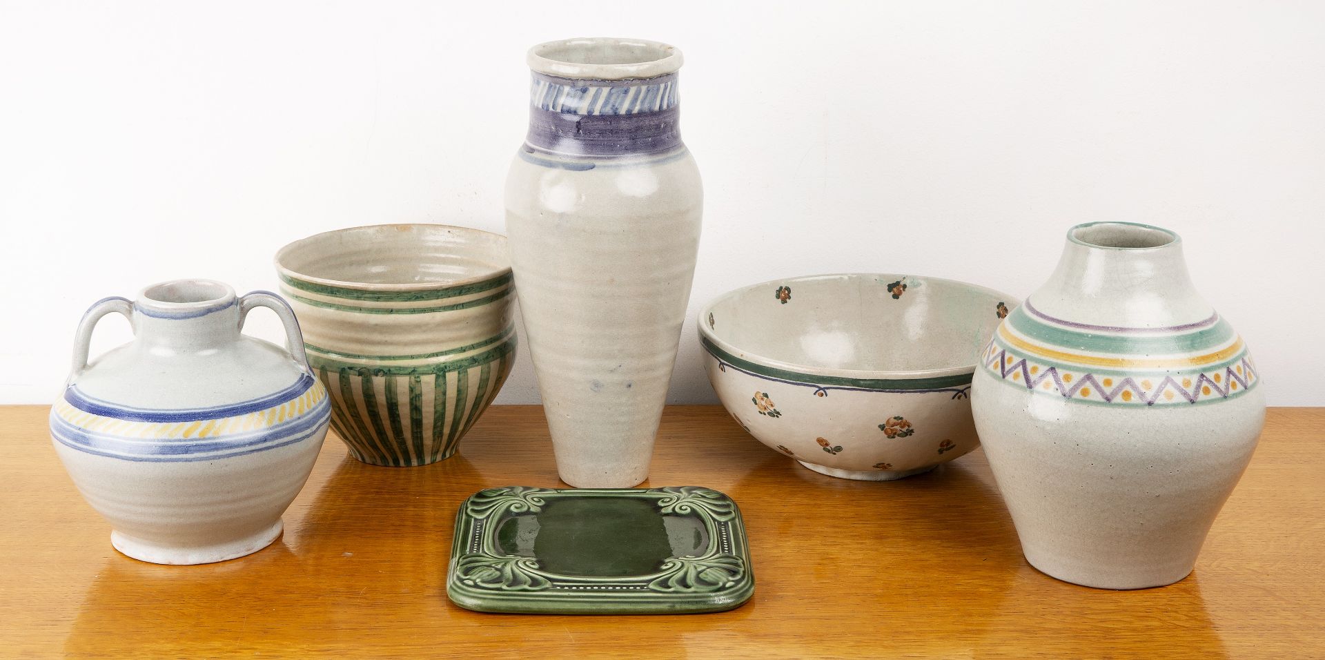 Carter & Co (Poole Pottery interest) and later pieces, including an early Carter & Co green glazed