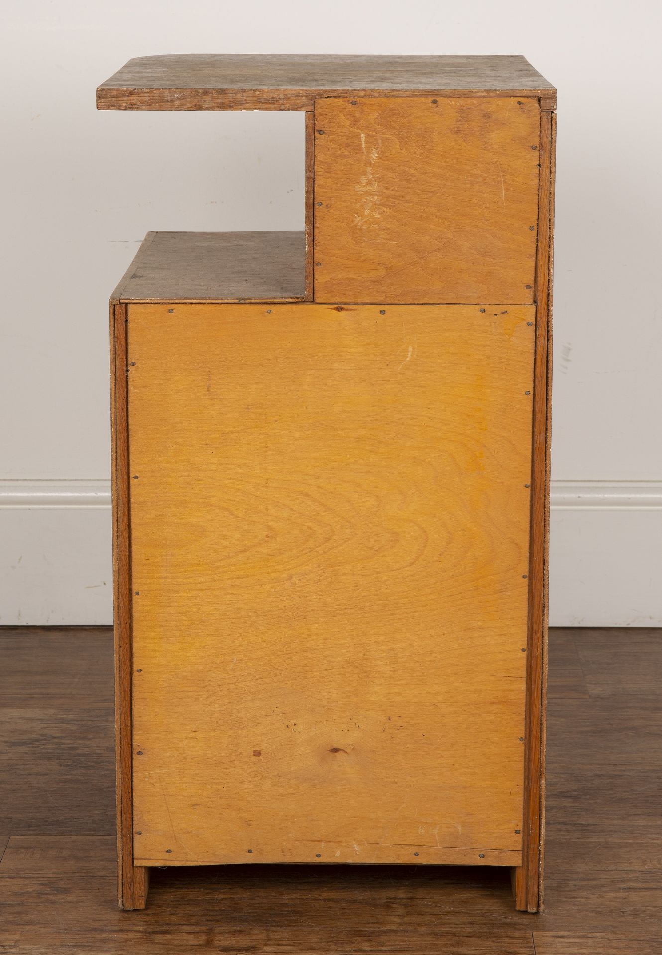 In the manner of Heals limed oak, side or bedside table, with drawer above a cupboard, 36cm wide x - Image 5 of 6