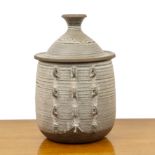 Michael Casson (1925-2003) large studio pottery jar and cover, with applied lug style handles on