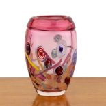 Possibly Schiavon or Signoretto for Murano Glass studio glass vase, decorated with scattered