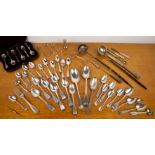 Collection of silver comprising mostly spoons, 18th Century and later, a set of six Irish silver