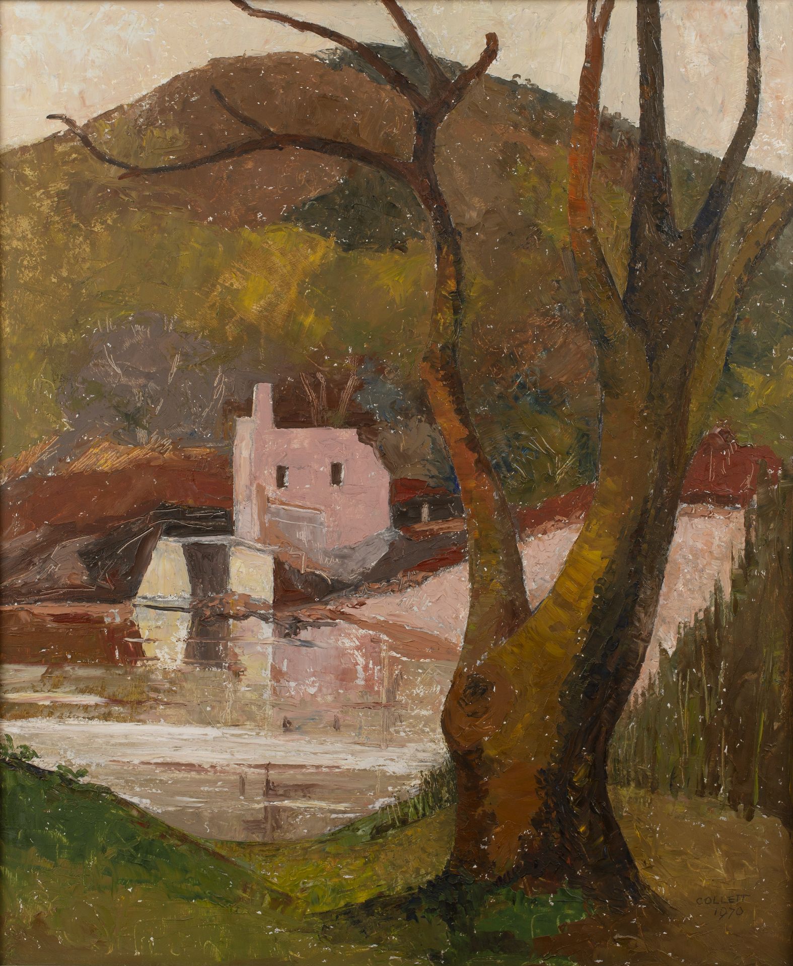 Olive Collett (20th Century School) 'Down Devon way', oil on panel, signed and dated 1970 lower