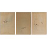 20th Century School 'Three studies of aeroplanes', watercolour, each indistinctly signed Anthony?