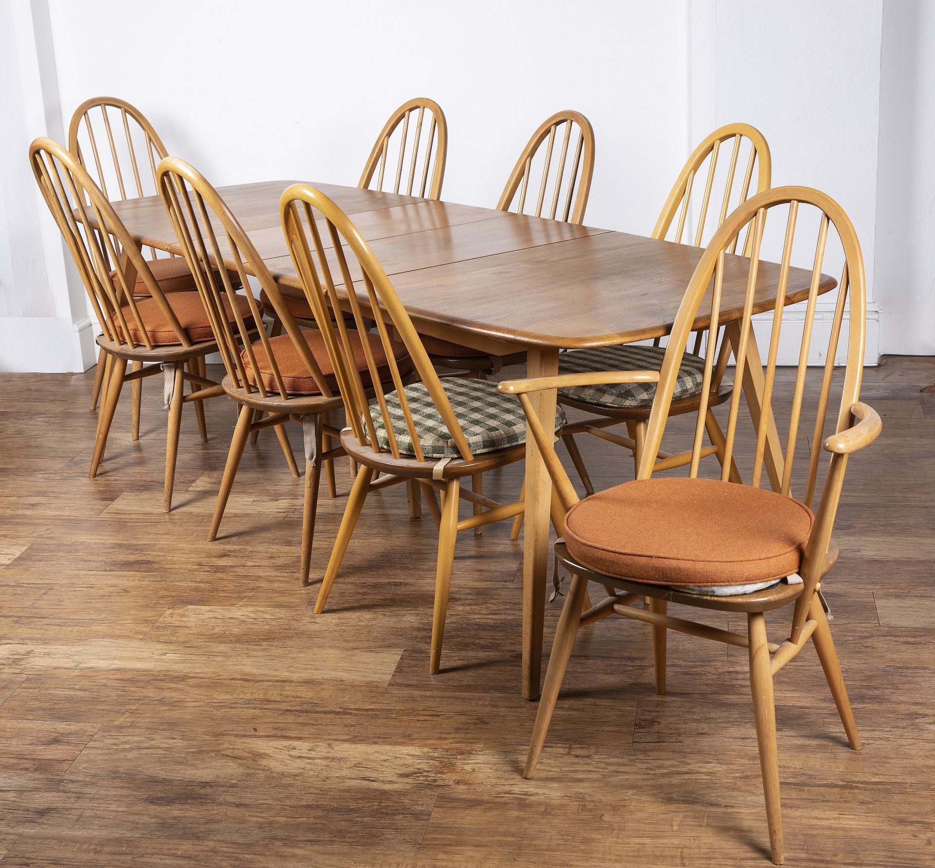 Luciano Ercolani (1888-1976) for Ercol elm and beech extending dining table and eight hoop back - Image 2 of 24