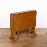 Cotswold School oak, occasional drop leaf table, circa 1930, unmarked, 24cm wide overall when