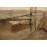 George Edward Horton (1859-1950) 'Walberswick', watercolour, signed lower right, 26cm x 36cm Overall