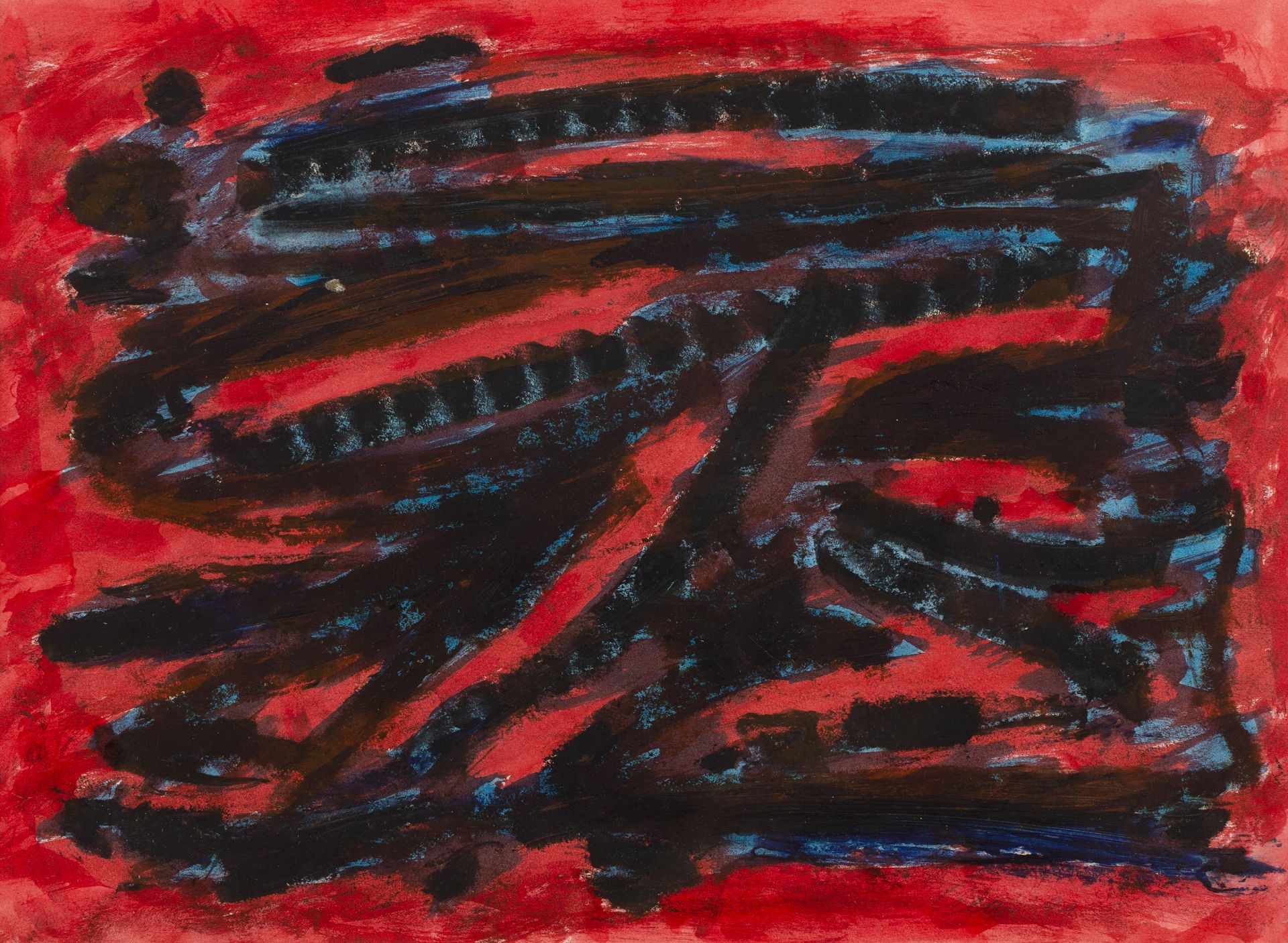William Gear (1955-1997) 'Untitled', mixed media, signed and dated 1994 lower right, 29.5cm x 40cm