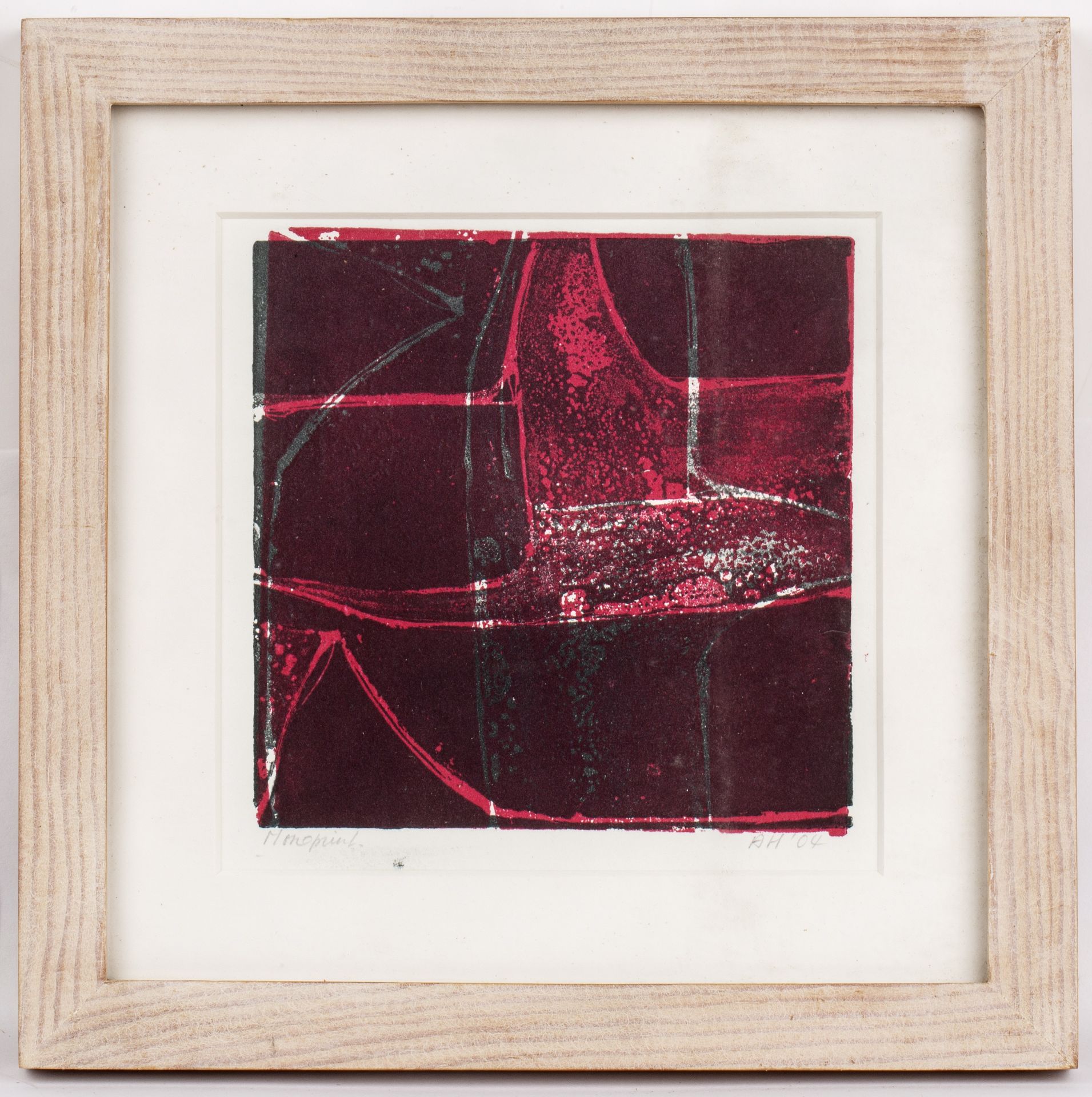 Annette H**** (Contemporary) 'Red abstract', monoprint, signed and dated 2004 in pencil lower right, - Image 2 of 6