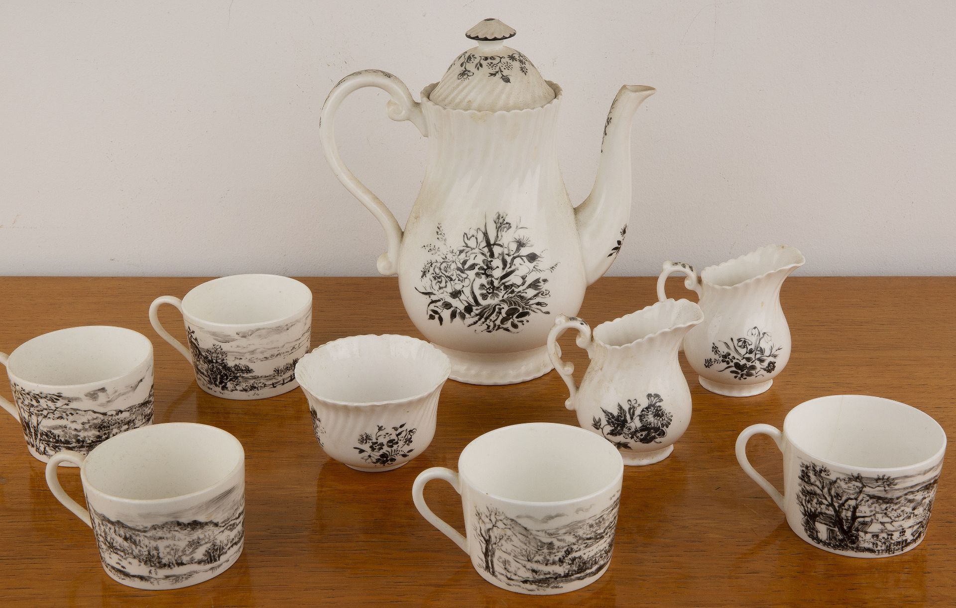 Judith da Fano (1919–2000) Victorian style tea set, with handpainted decoration of various - Image 2 of 6