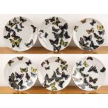 Piero Fornasetti (1913-1988) Six 'Farfalle' or butterfly plates, with transfer printed decoration,