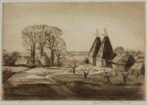 Rowland Hilder (1905-1993) 'Early morning shadows', etching and aquatint, artist's proof I, signed