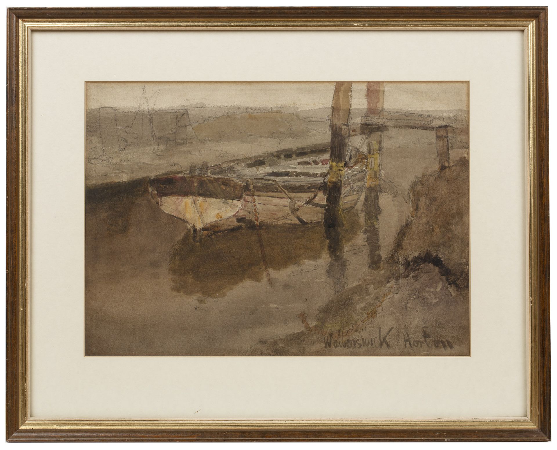 George Edward Horton (1859-1950) 'Walberswick', watercolour, signed lower right, 26cm x 36cm Overall - Bild 2 aus 3