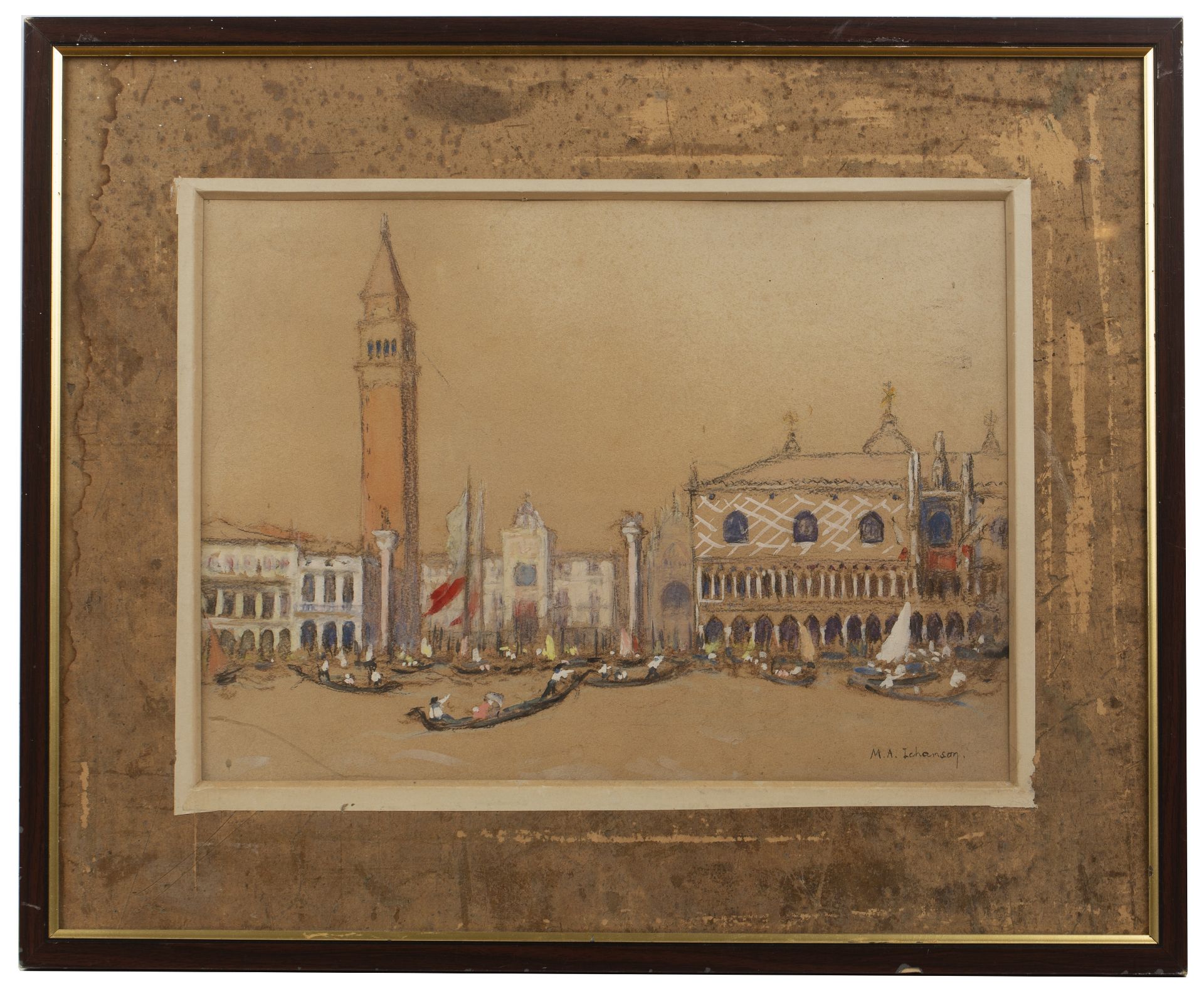 Marie Anne Ichanson (b.1889) 'View of Venice', watercolour and pencil sketch, signed lower right, - Bild 2 aus 3