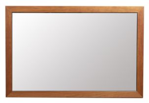 In the manner of Gordon Russell Workshops of Broadway wooden framed mirror, unmarked, 120.5cm wide x