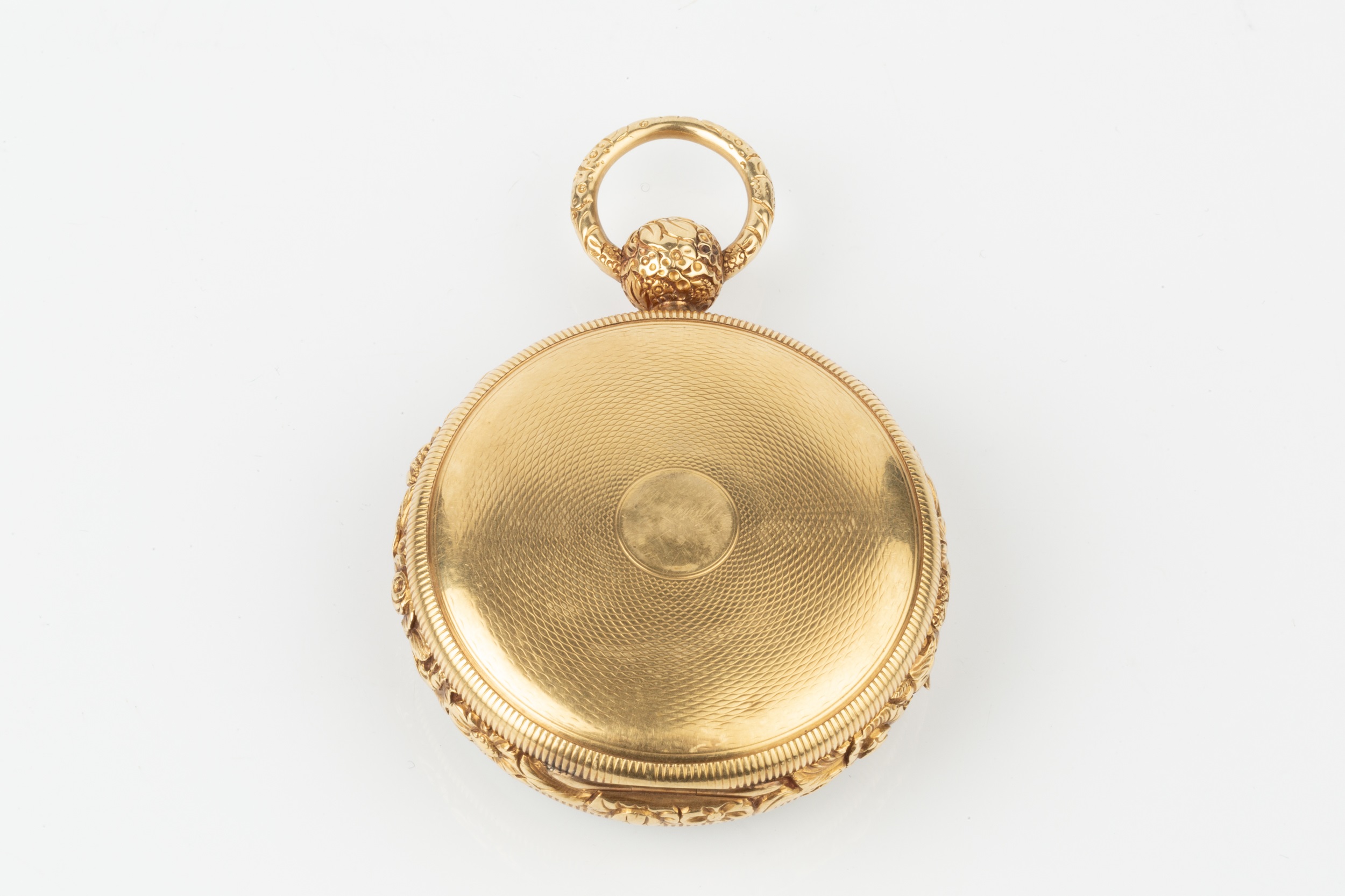 A Victorian 18ct gold open face pocket watch, the white enamel dial with Roman numerals and having - Image 4 of 5