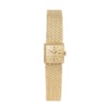 A 9ct gold Rolex 'Precision' lady's wristwatch, the square dial with baton numerals, and having