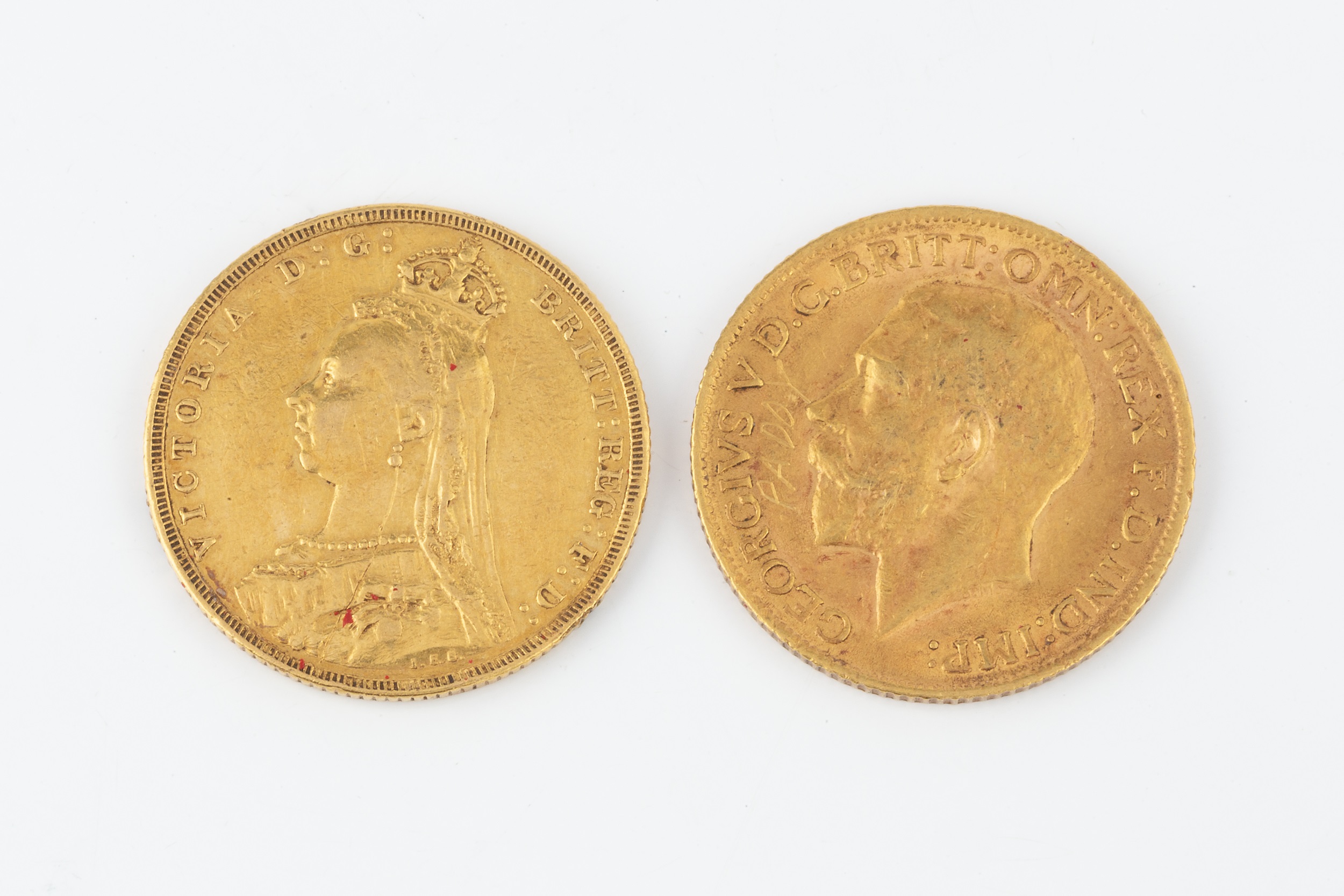 A Victoria sovereign, 1887, and another, 1911. (2) - Image 2 of 2