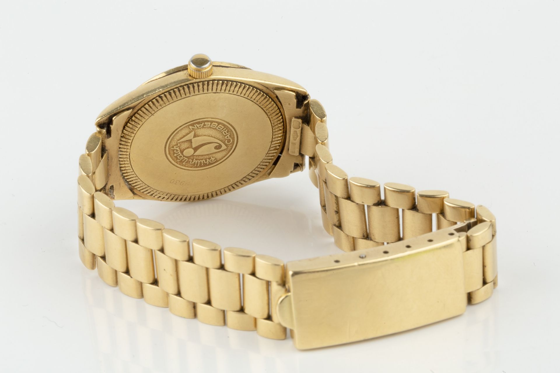 An 18ct gold gentleman's Caribbean wristwatch by Philip Watch, the circular gilt dial with date - Bild 2 aus 2