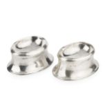 A pair of George I silver Britannia standard silver trencher salts, of plain oval form, maker's