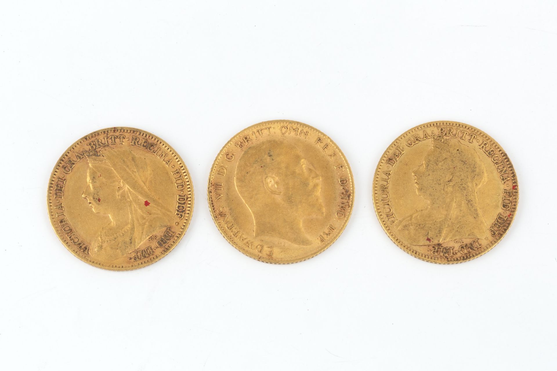Three half sovereigns, 1898, 1899 and 1910. (3) - Image 2 of 2