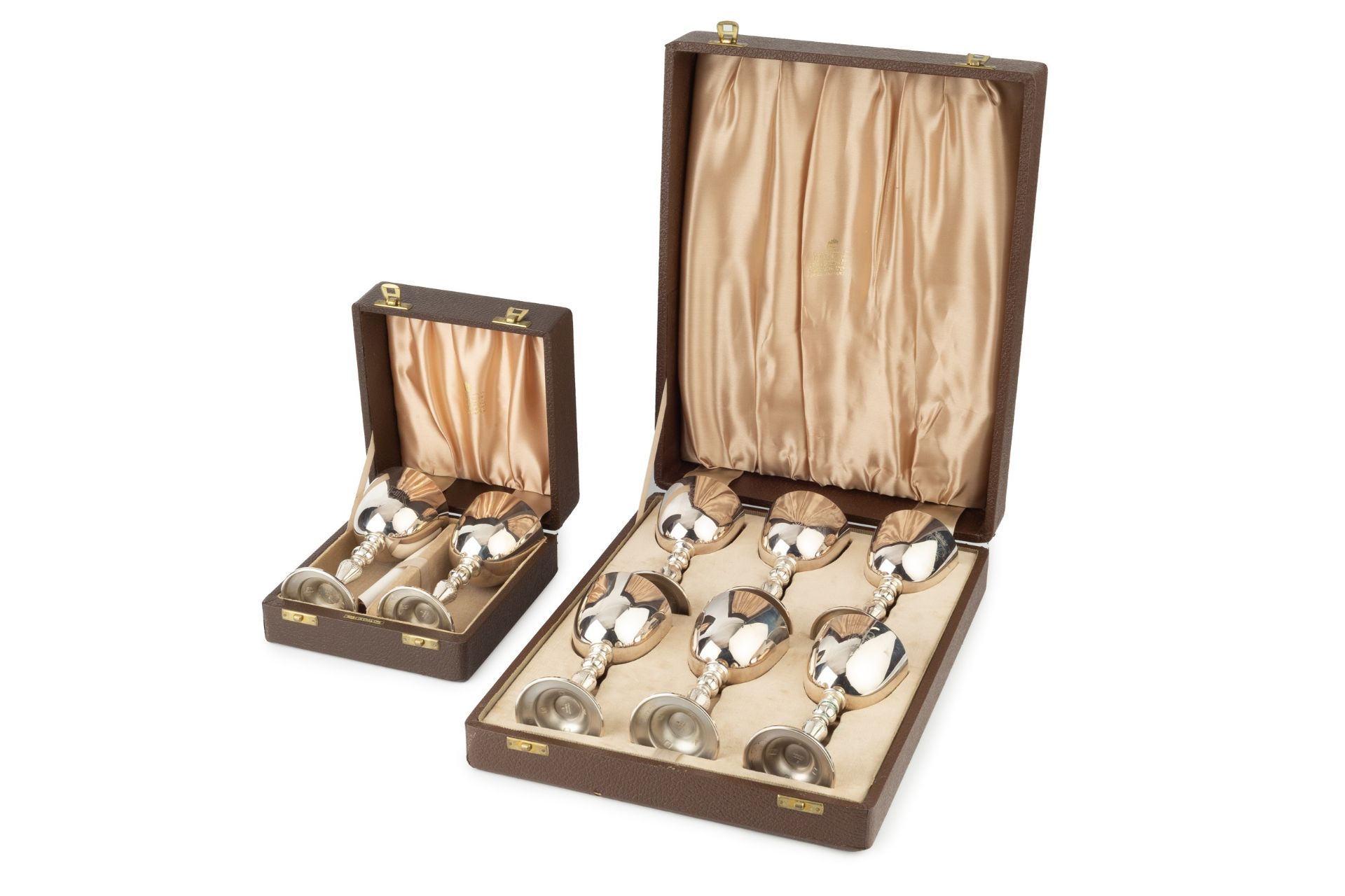 A set of eight silver limited edition commemorative goblets, for the silver wedding of Queen - Image 2 of 2